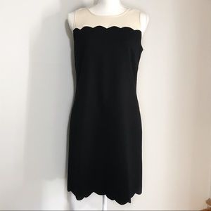LOFT Scallop Sleeveless Shift Dress